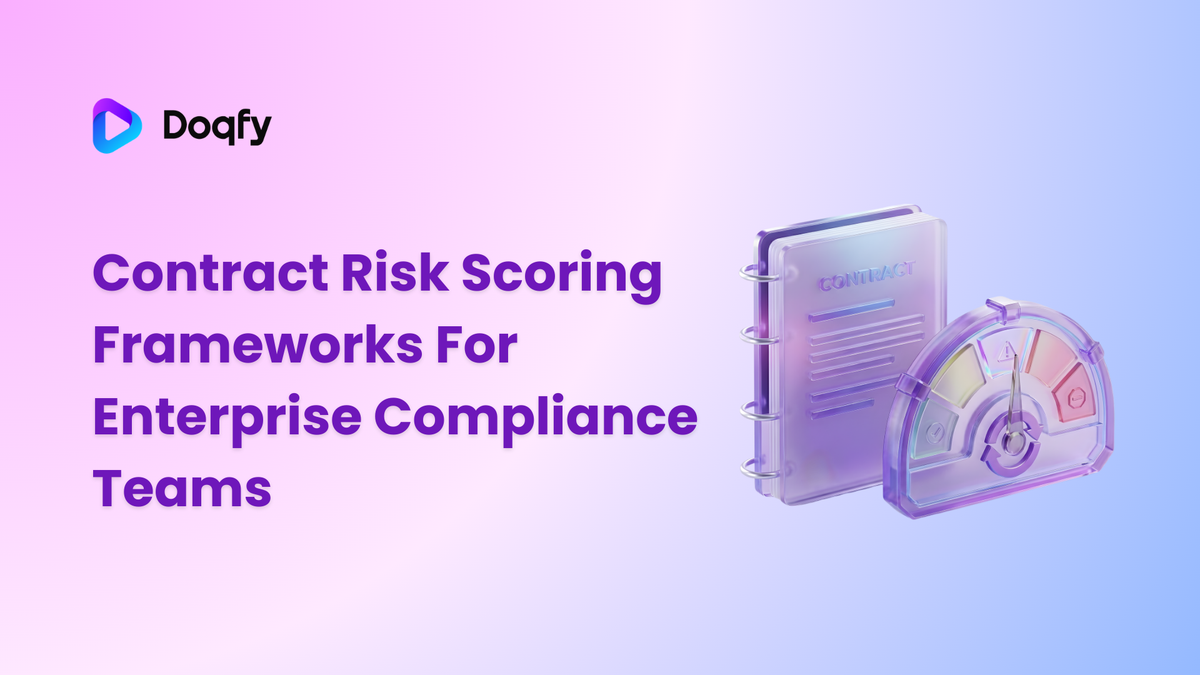 Contract Risk Scoring Frameworks For Enterprise Compliance Teams